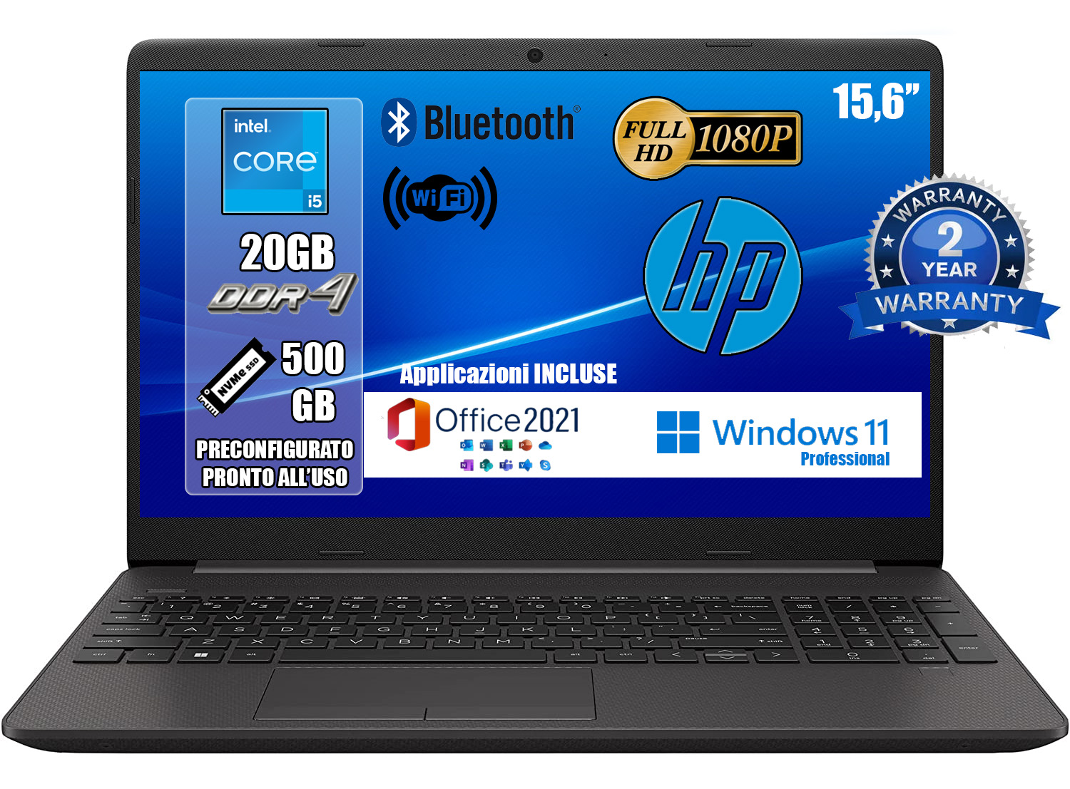 NOTEBOOK HP I5-1235U 20GB RAM 512GB SSD 15.6 W11 PRO